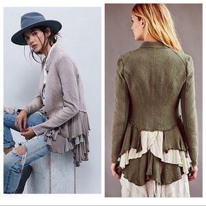 🌸Free people🌼military ruffle jacket  size 4